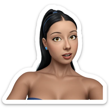 girl with black hair earphones sticker