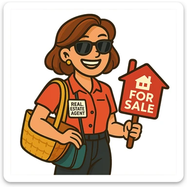 Remove the background, keep the real estate agent with summer accessories and sunglasses, on a transparent background. sticker