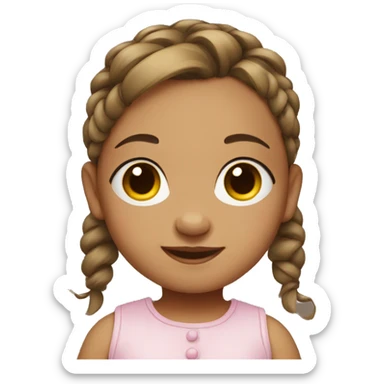 Baby girl with brown pigtails sticker