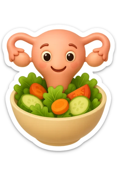 EMOJI STILE IPHONE 3D DI un utero che esce da una bowl di insalata sticker