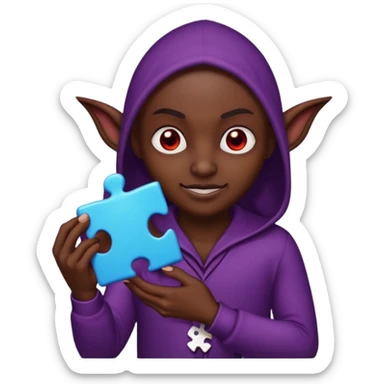 evil mysterious creature with puzzle sticker