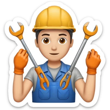 cycle repair with wrench sticker