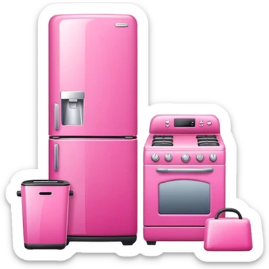 Pink house appliances sticker
