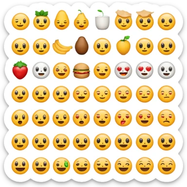 Find the different emoji.
2 food emojis.
Tiny detail change.
No faces, no expressions.
Simple layout. sticker