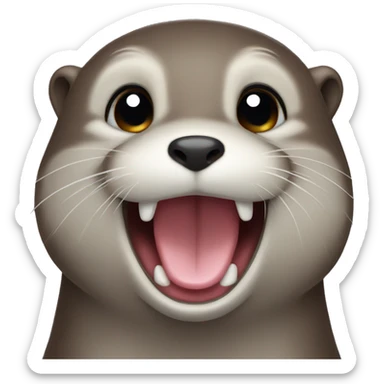 An otter with big begging sad eyes and shaking lip  sticker