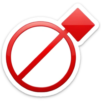 prohibition symbol with red circle and diagonal line sticker