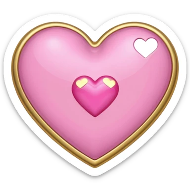 gold heart with one mini pink heart inside of it  sticker