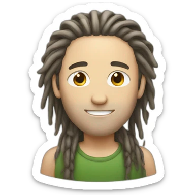 white guy with dreadlocks sticker
