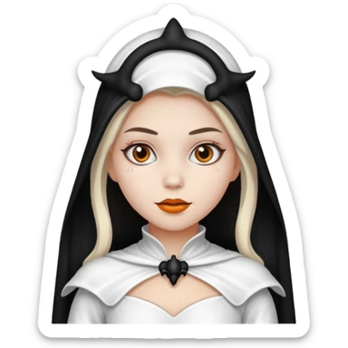 girl with hallowen white costumes sticker