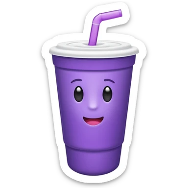 ios styrofoam cup.  purple liquid inside (no straw) (no face) sticker