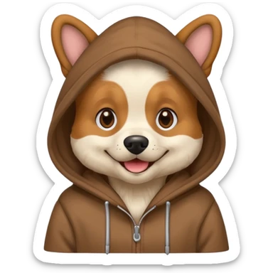 Dog wearing hoodie  sticker