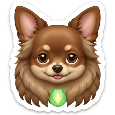 Dark Brown chihuahua long hair sticker