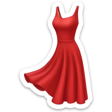 a red dress piece of clothes item only sticker