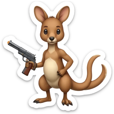 Kangaroo with a gun sticker