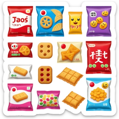 japan packaged snacks  sticker