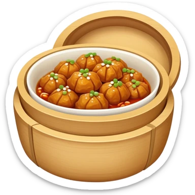Northeastern Chinese sweet and sour pork Guo Bao Rou crispy outside tender inside, simplified emoji style with bold outlines and bright colors, cartoon style Dongbei specialty dish sticker