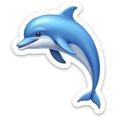 playful blue dolphin jumping sticker