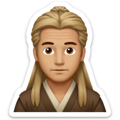 homme cheveux long attaché sticker