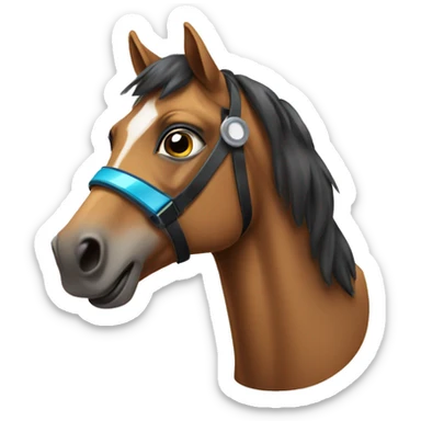 Horse with blinkers sticker