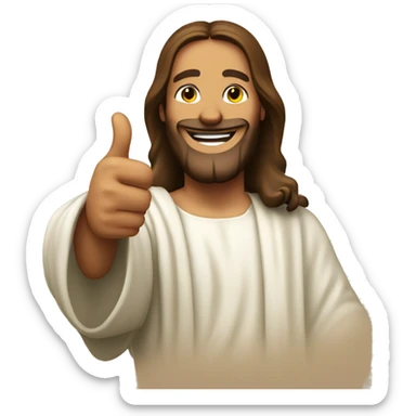 Jesus christ smiling thumbs up sticker