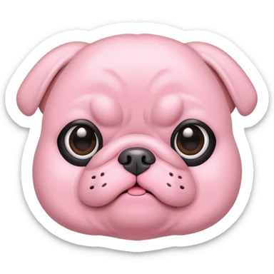 Pastel pink pug sticker