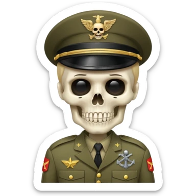 skeleton in army uniformm  sticker
