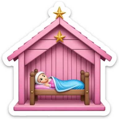pink christmas crib sticker