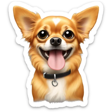 all orange long haired chihuahua with black mouth muzzle sticker