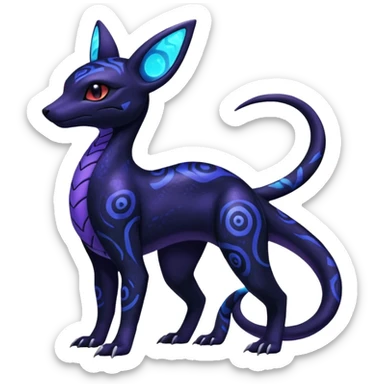 Nebulae Salandit-Umbreon-Fakémon-hybrid-creature (full body)  sticker
