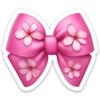 Pink cherry blossom bow sticker