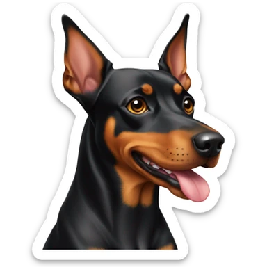 smiley German Pinscher with floppy ears sticker