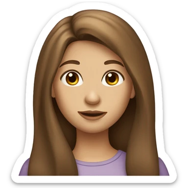 girl with long brown hair with a fair complexion sticker