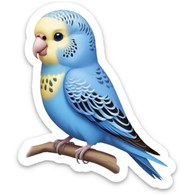 realistic blue budgie bird sticker