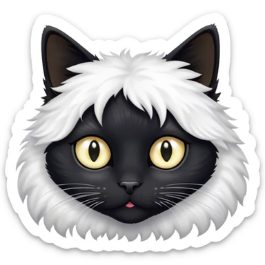 black cat with white spots sticker