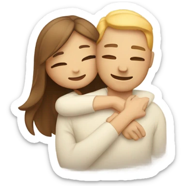 Comforting hug between male and female sticker