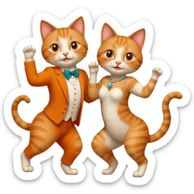 Cats couple salsa dancing  sticker