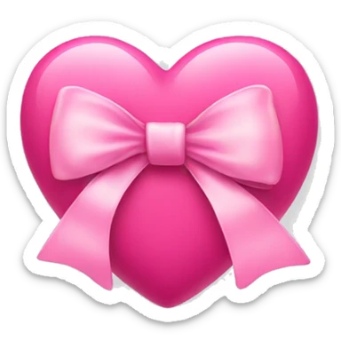 pink heart with bow in it  sticker