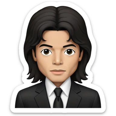 Michael Jackson with longer hair wearing black suit sticker
