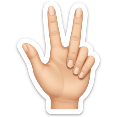 A hand and the thumb, index and middelfinger are stretched sticker