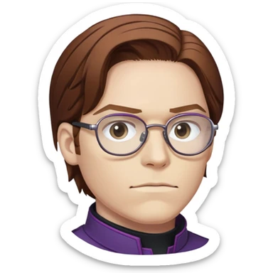 zemo brown hair with glasses marvel from captain america: civil war sticker