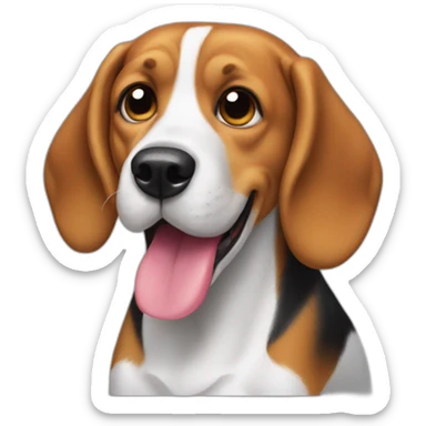 beagle sticking tongue half out looking goofy sticker