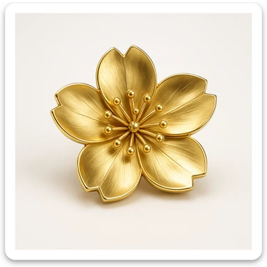 sakura cherry blossom, gold style sticker