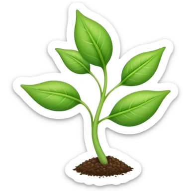 young shoot emerging from a seed sticker