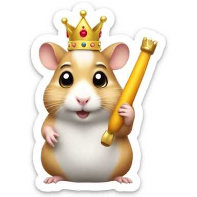 hamster in crown calls on the phone sticker