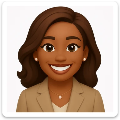 turn the second man in emoji style of the 1st image, match the facial features and match dressing style of the 2nd image, she is wearing suit sticker