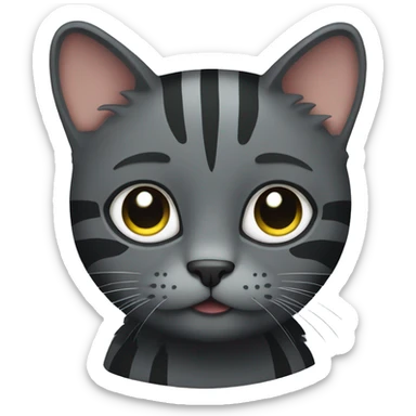dark gray cat with stripes sticker