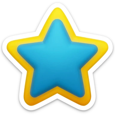 blue mixed with yellow star sticker
