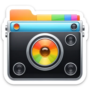 mac os icon physical film 60s recording colors sticker