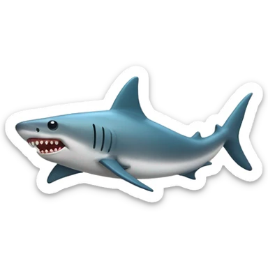 Un tiburón con un sombrero y ropa sticker
