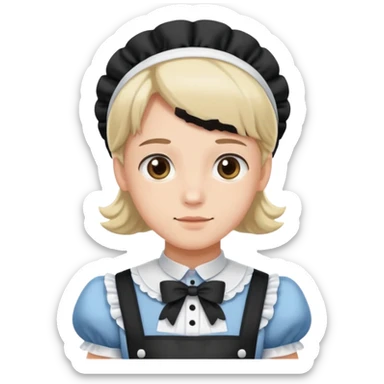 Guy wearing a cute maid dress sticker